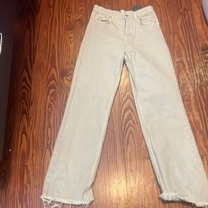 Zara cream high waisted cream jeans